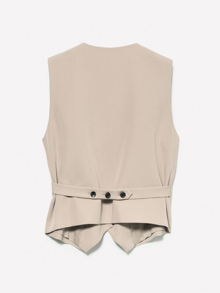 Gilet beige slim fit - gilet e smanicati da donna - Beige | Sisley image number 6